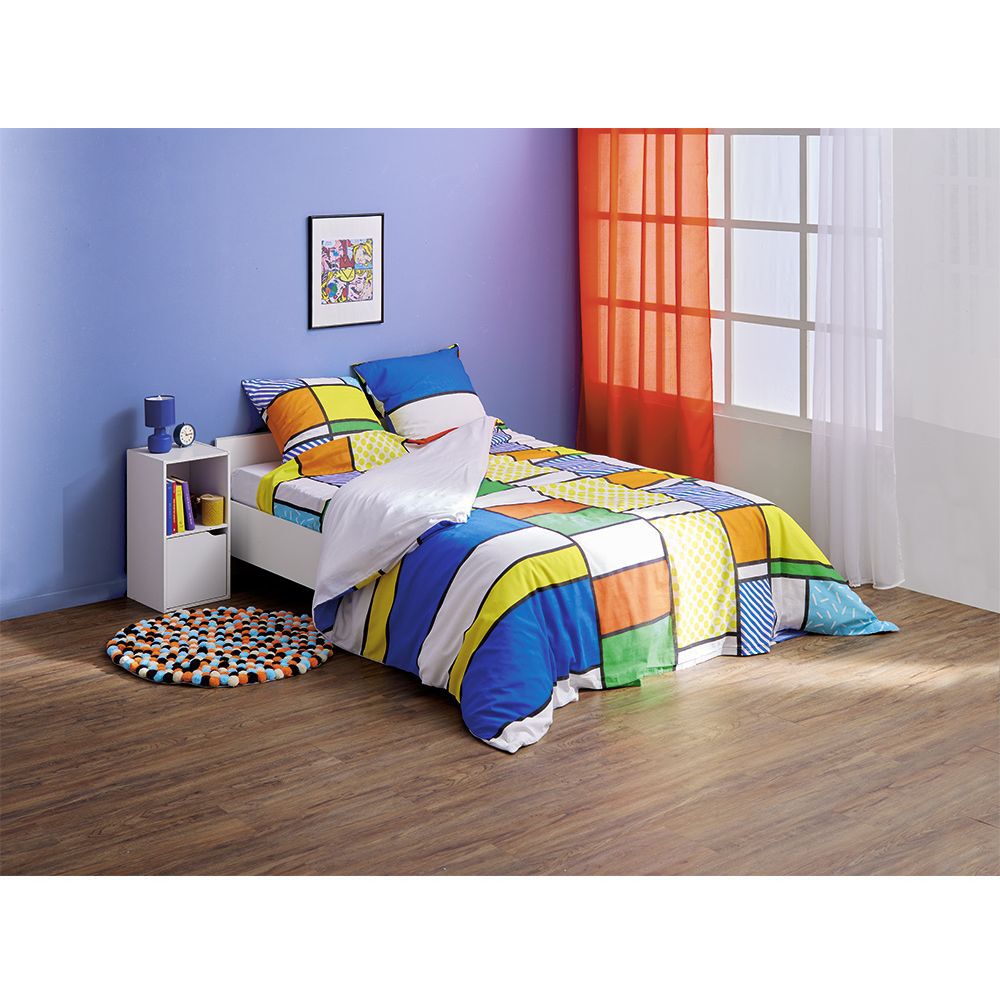 Parure de lit 2 personnes 260x240 cm king size patchwork 5 pièces