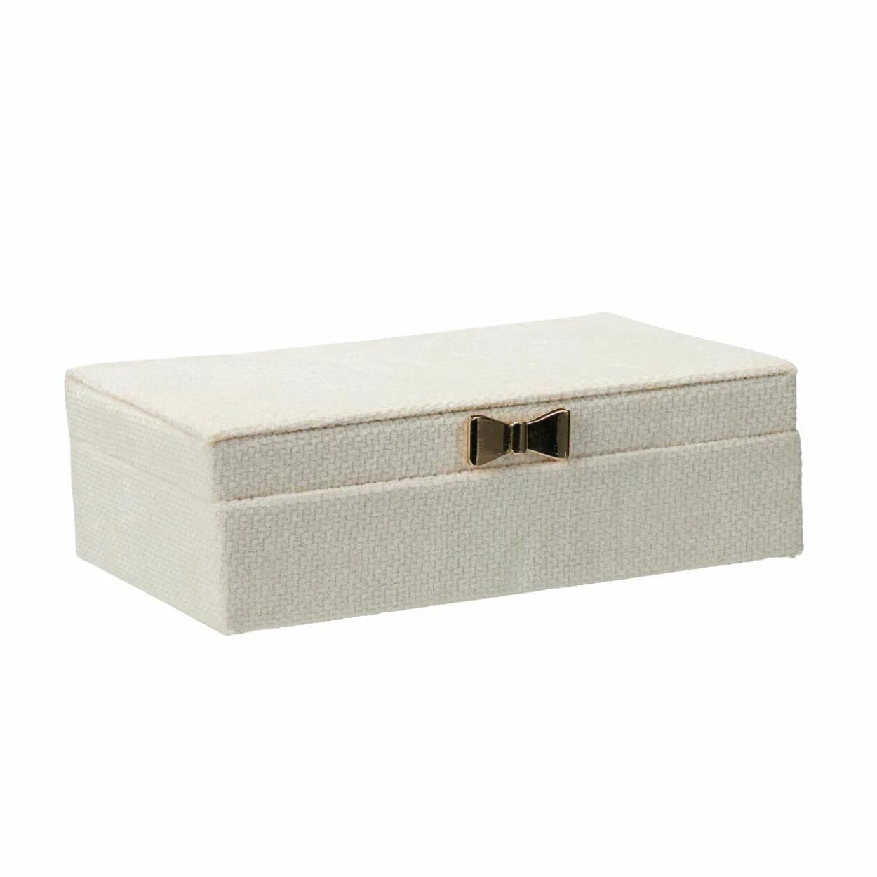Szkatułka na biżuterię z lusterkiem biała prostokątna 15,5x25x7,5 cm