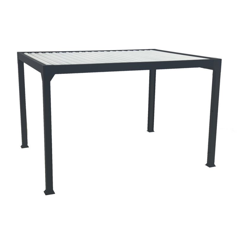 Pergola bioclimatique motorisée Pianela LDD noir sable 4 x 3 x 2,5 m