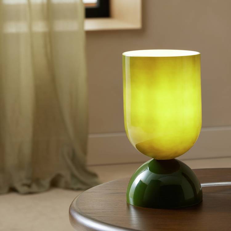 Habitat Gloss Glass Table Lamp - Green