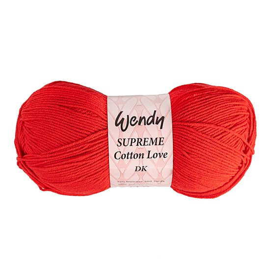 Wendy Red Supreme Cotton Love DK Yarn 100g