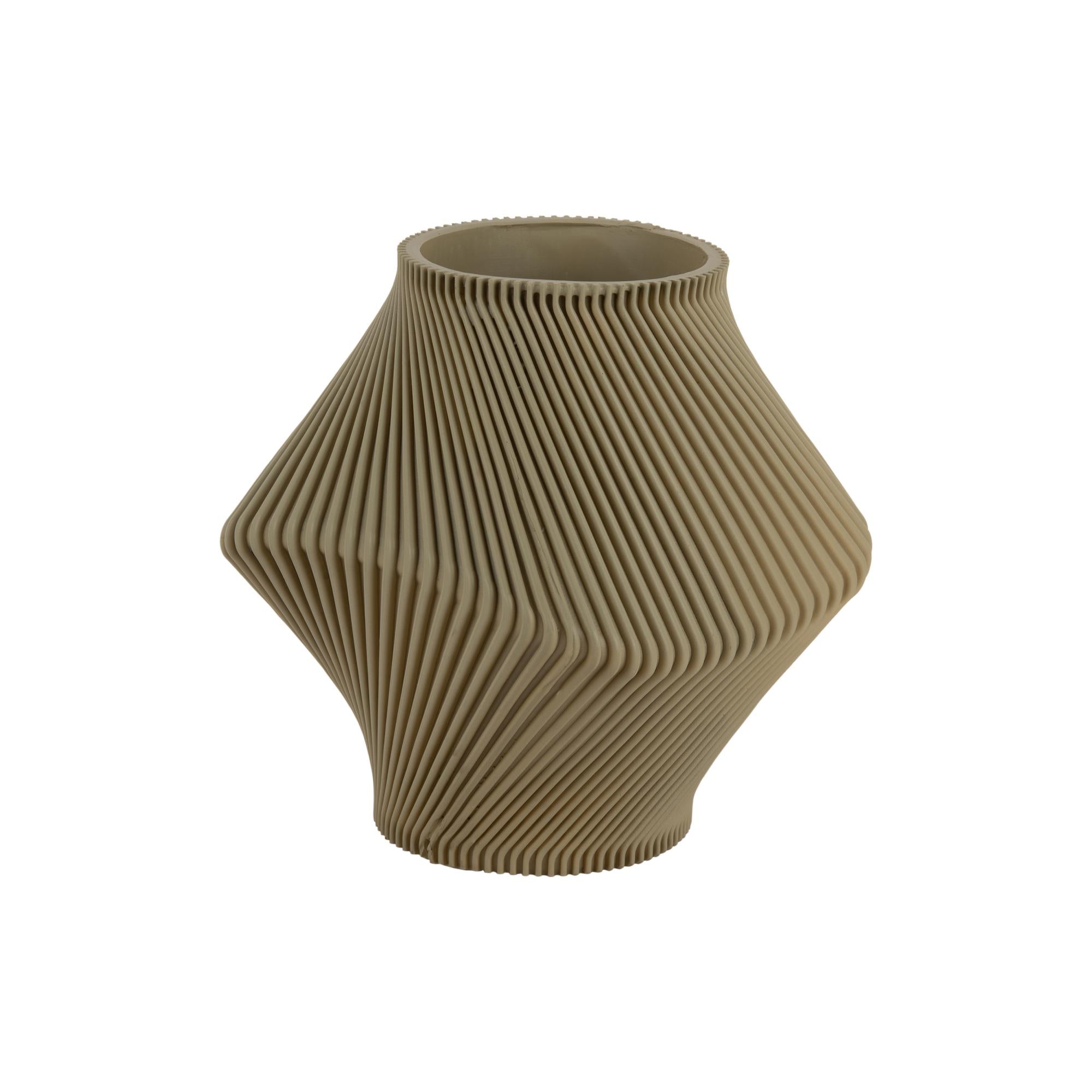 Present Time vaas Twisted Rib - groen - Ø18cm