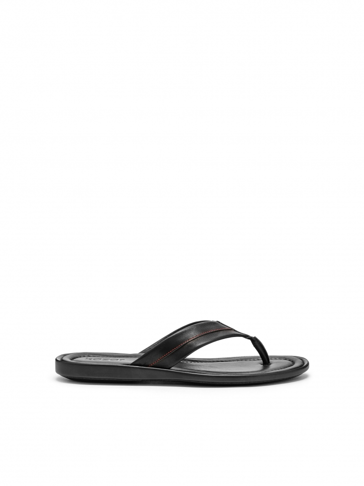 Men's black flip-flops