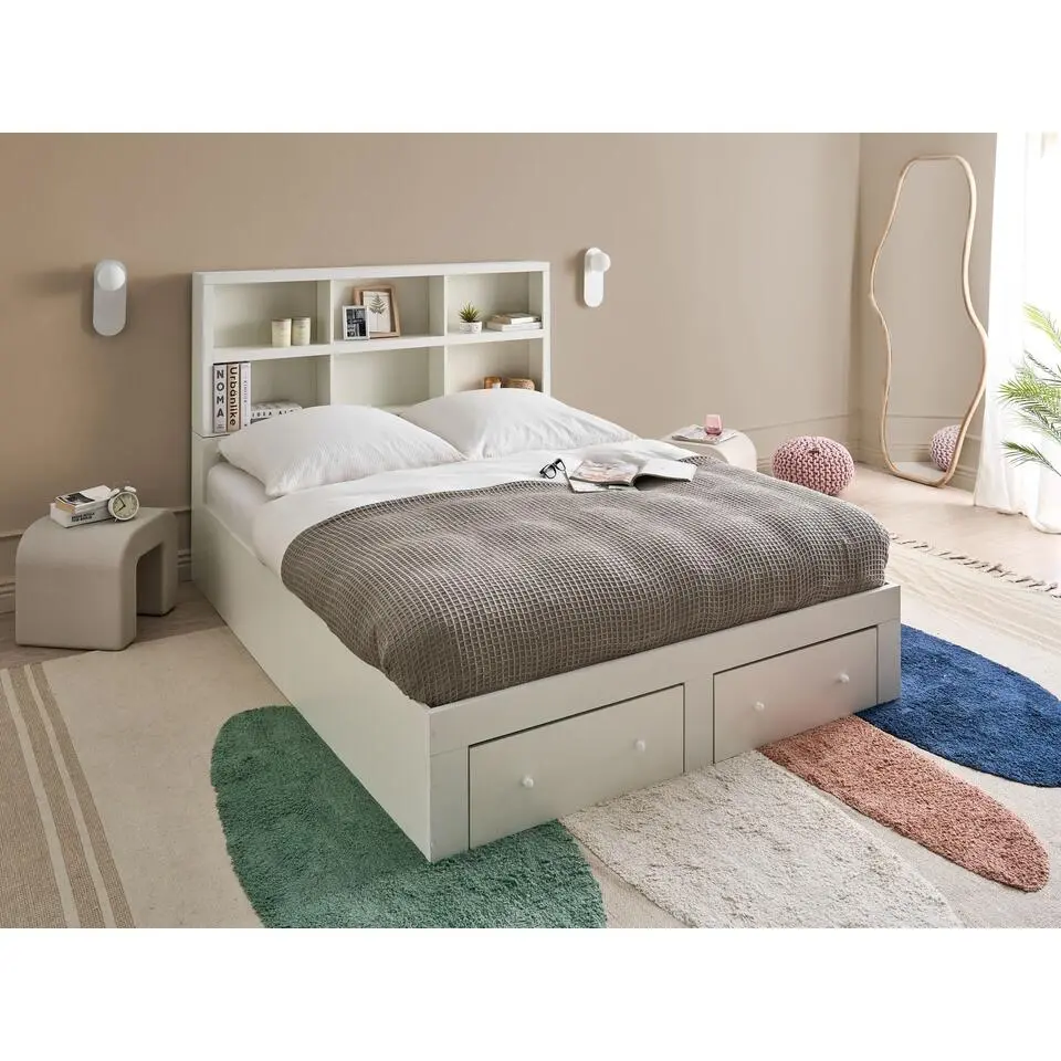 TARARE - Bed met 2 lades - Wit - 160 x 200 cm - MDF