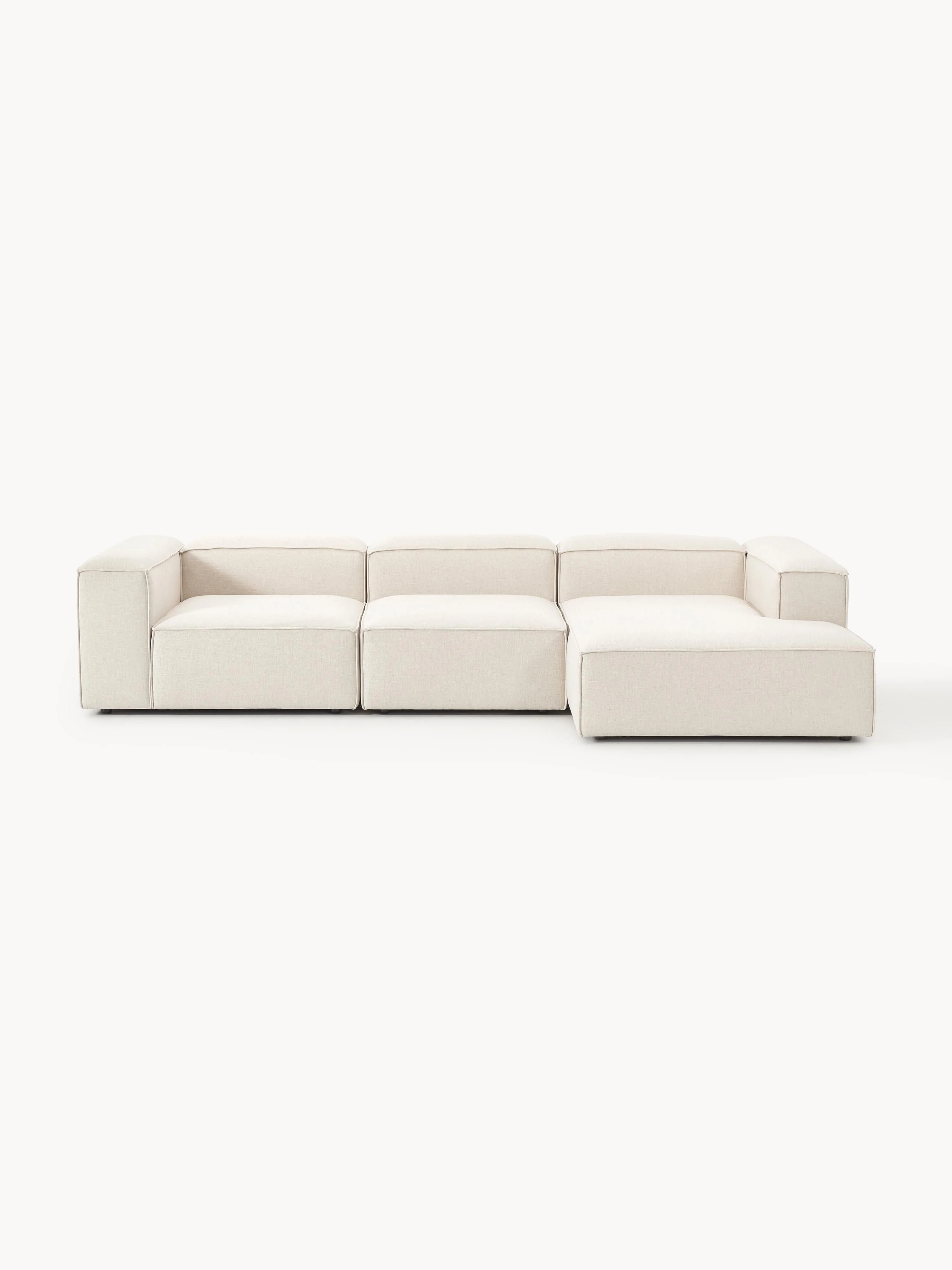 Modulares Ecksofa Lennon (4-Sitzer) aus Leinen-Mix