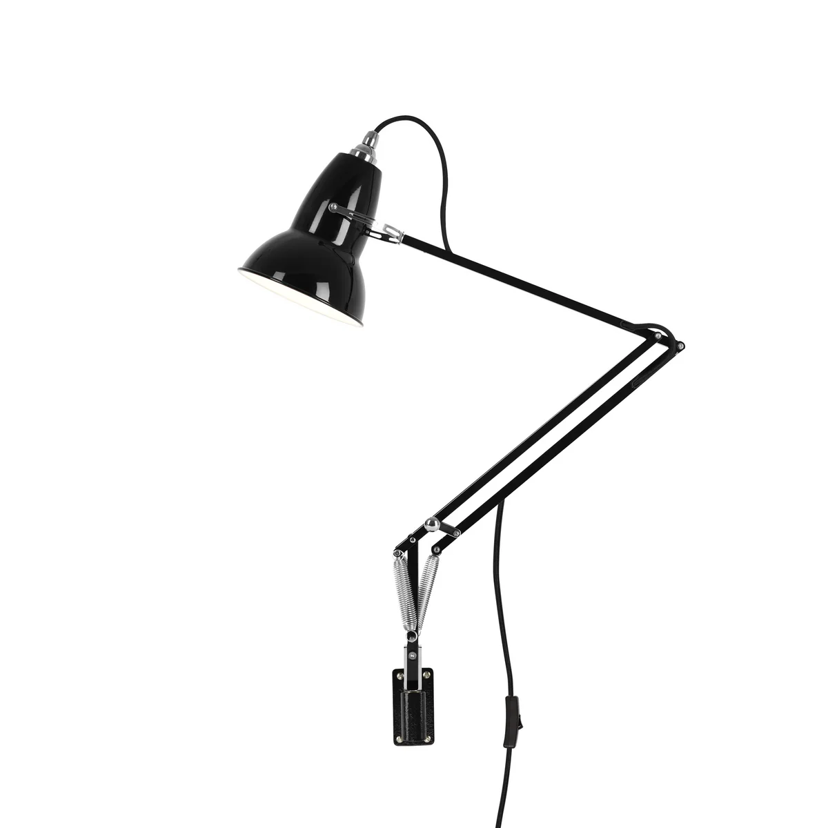 Anglepoise - Original 1227 Wandleuchte mit Wandhalterung, Jet Black (Kabel: schwarz)