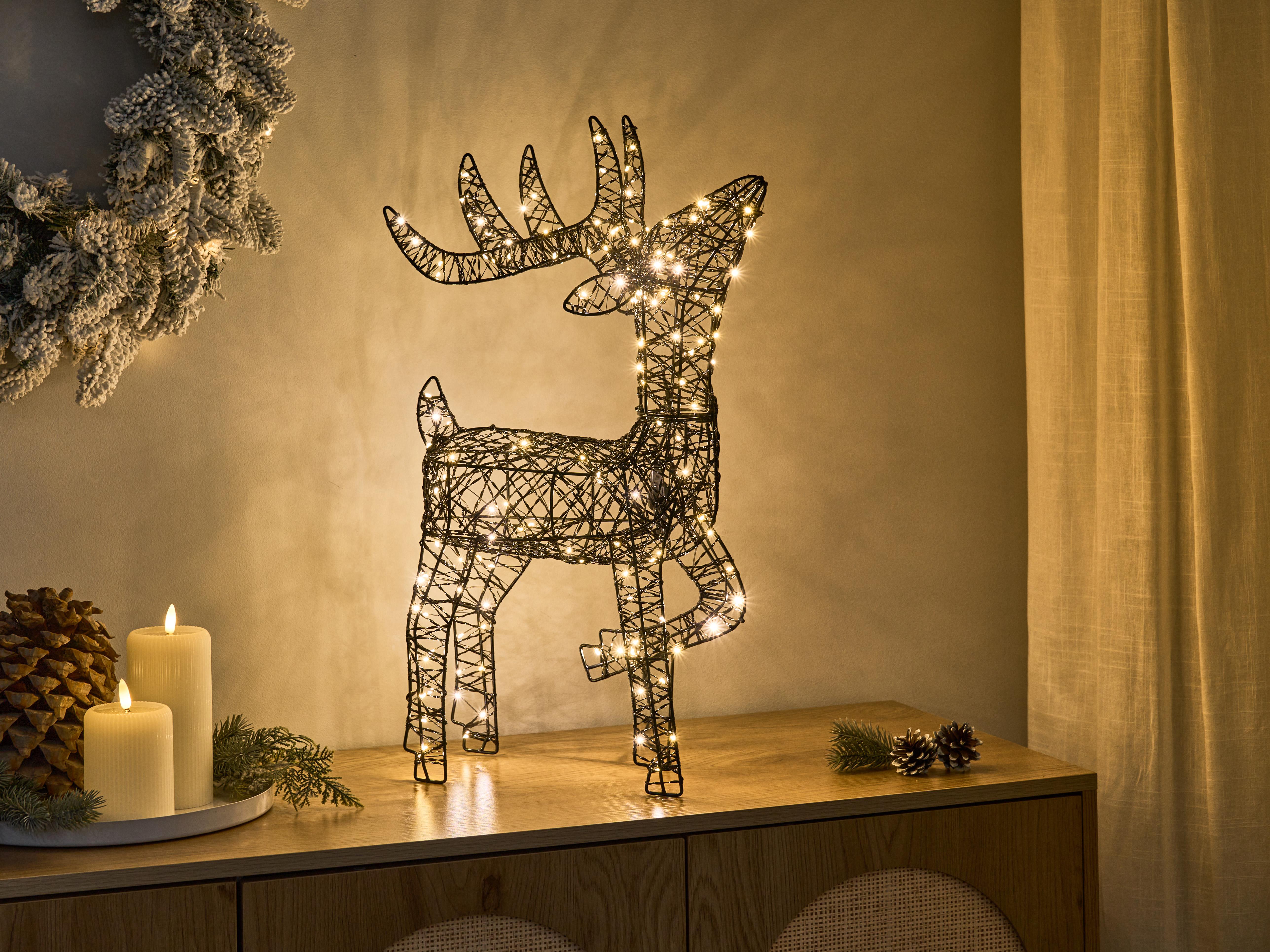 Outdoor Decoration LED RAVSJON Reindeer 58 cm Black