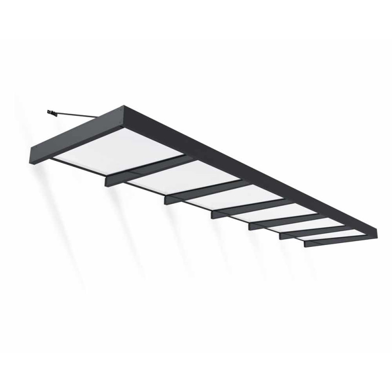 Marquise de porte Sophia XL gris foncé 570 x 140 cm CANOPIA