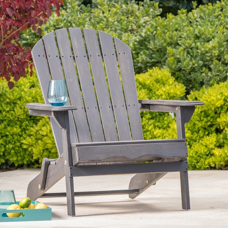 Solid Wood Outdoor Foldable Adirondack Chair