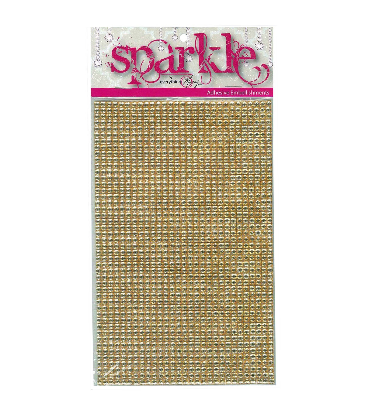 5x8 Sparkle Self Adhesive Decorative Gem Sheet Gold