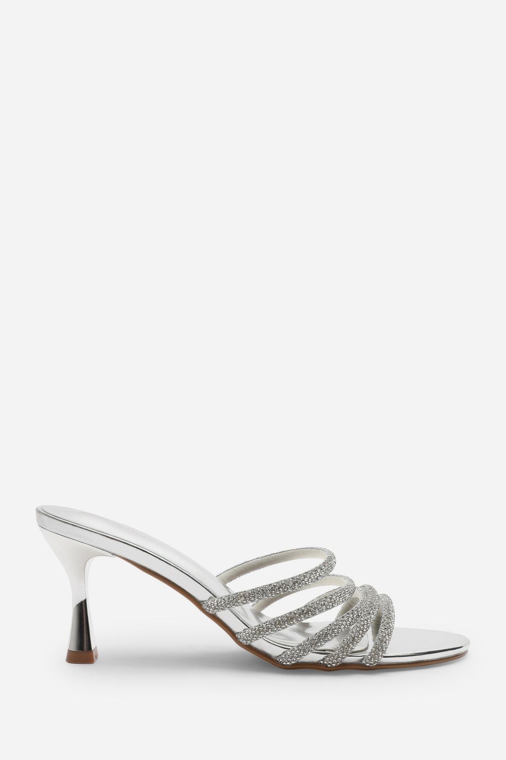 Where's That From Ulani' Diamante Strappy Low Heeled Mules