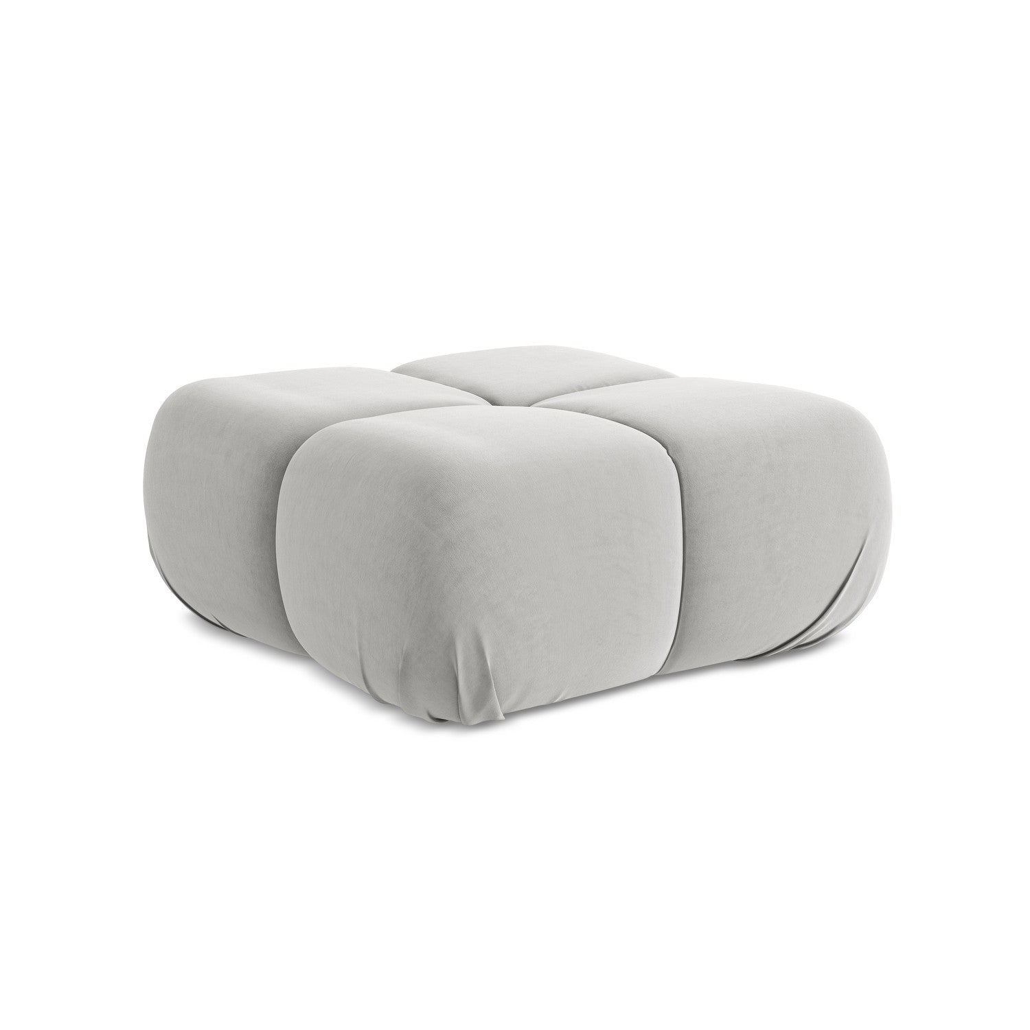 LaMiaSofa Poef Sanremo - velours - zilver - 95x95x41