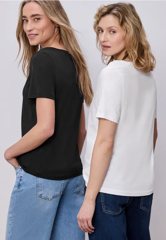 Basic T-Shirt mit Kurzarm im 2er-Pack