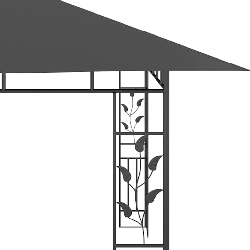 NNEVL Gazebo with Mosquito Net 4x3x2.73 m Anthracite 180 g/m&sup2;