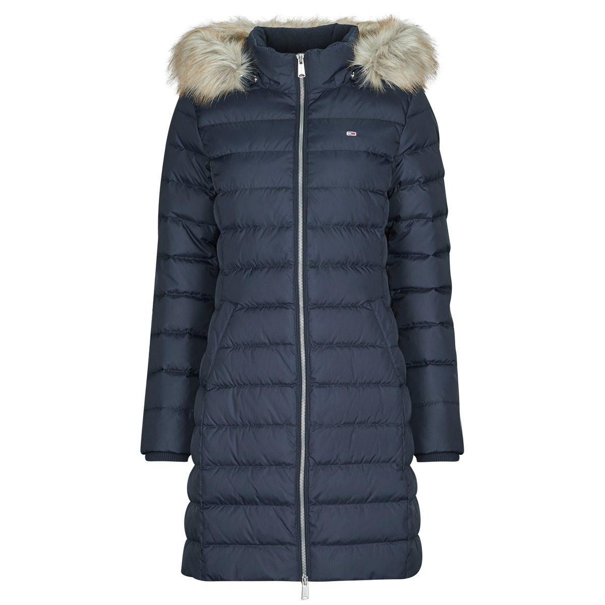 Tommy Jeans - TJW ESSENTIAL HOODED DOWN COAT - Marine