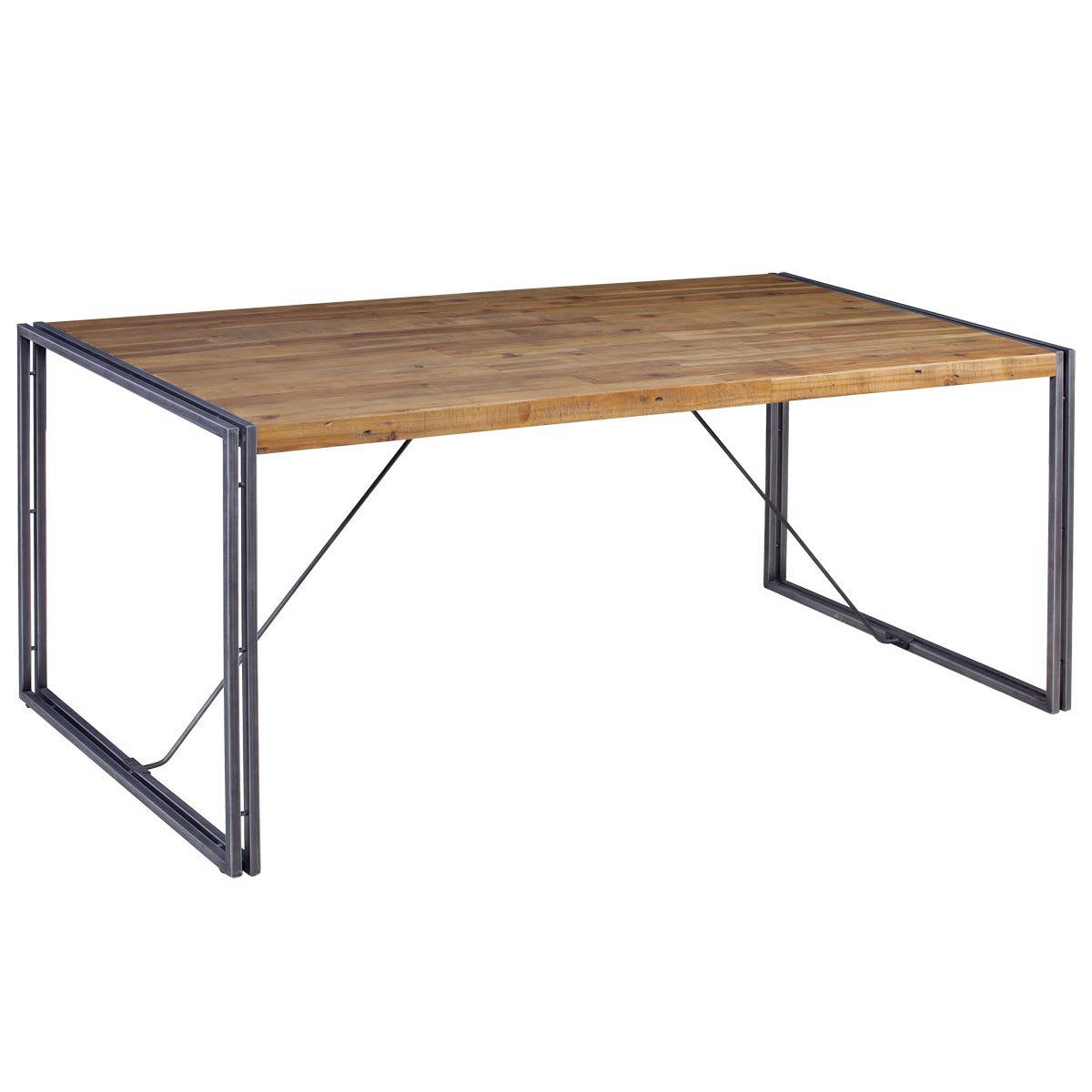 OMEGA - Table repas métal et bois 180 x 90 cm