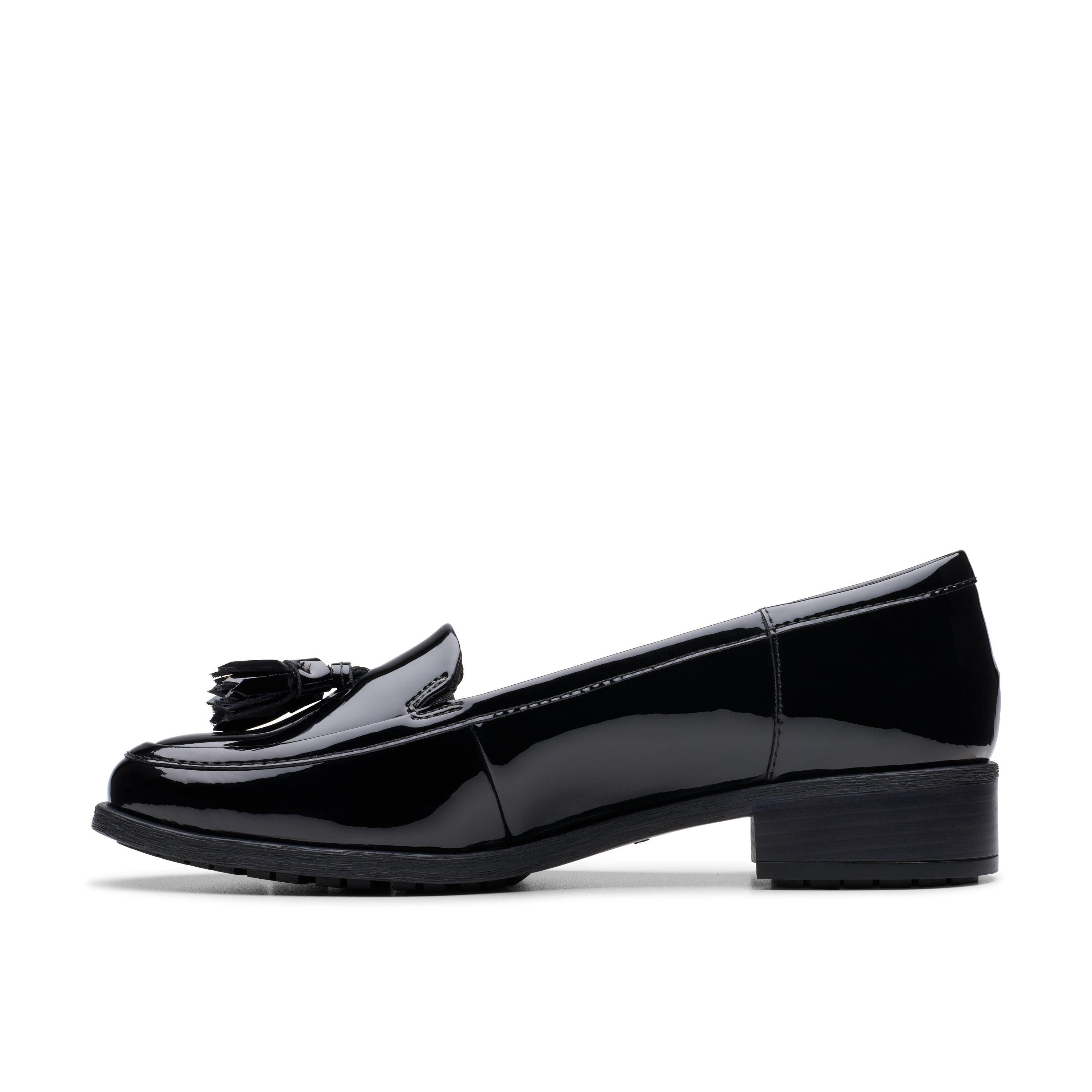 Clarks Havisham Edge Loafer Black Patent Loafers,Slip Ons