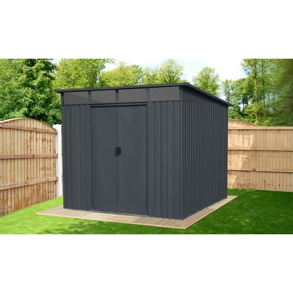 Metallgerätehaus »Lightline«, mit Pultdach, Gr.XXL, BxHxT: 238 x 202 x 279 cm, anthrazit