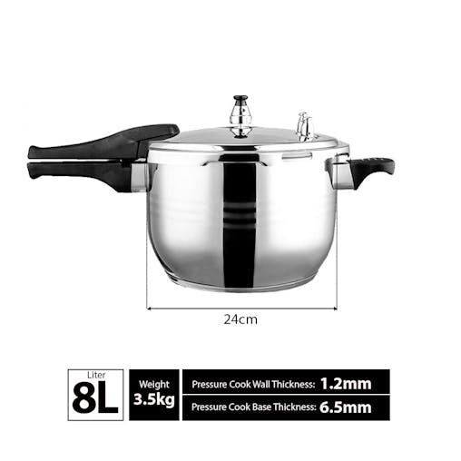 8L Commercial Grade Stainless Steel Pressure Cooker With Seal