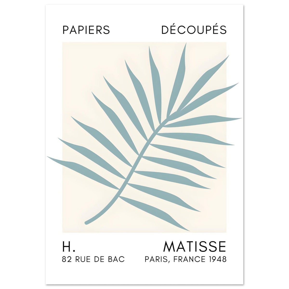 Artfulprints Poster Matisse – Floral reef turquoise  - A4 21x29.7 cm - Turquoise