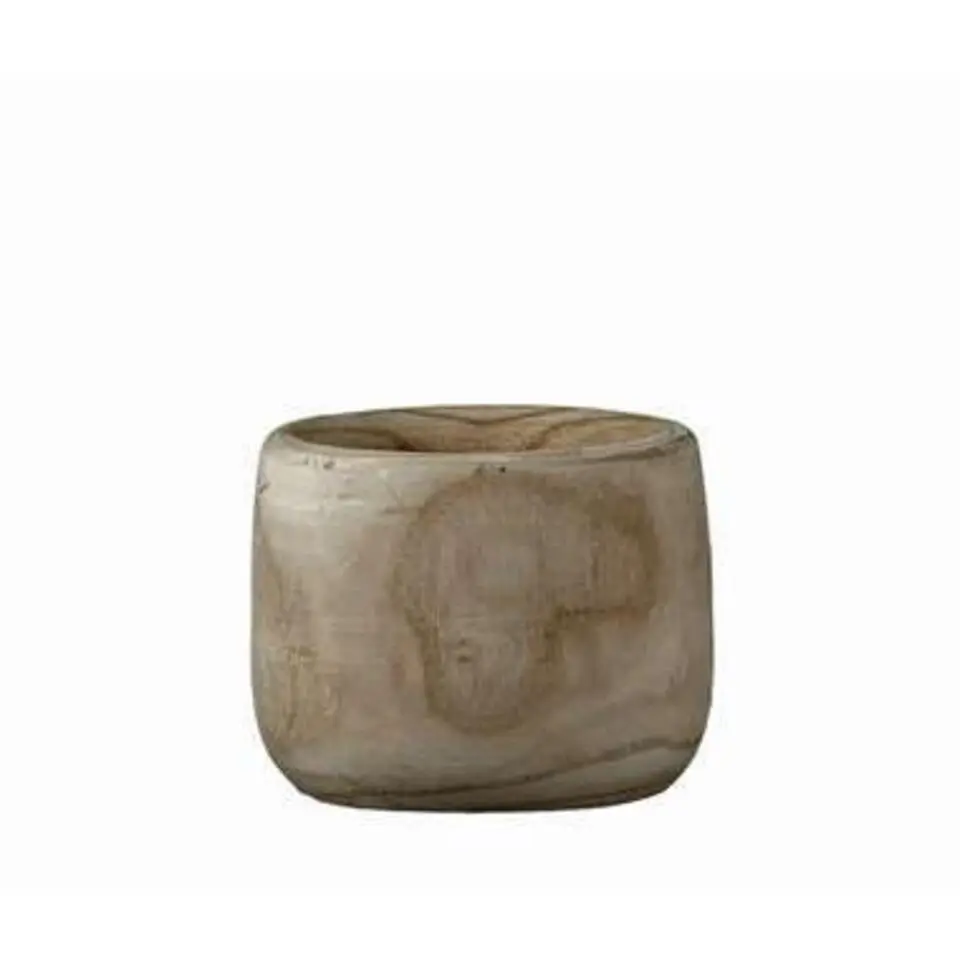 Mica Decorations Bloempot - hout - voor binnen en buiten - 14 cm