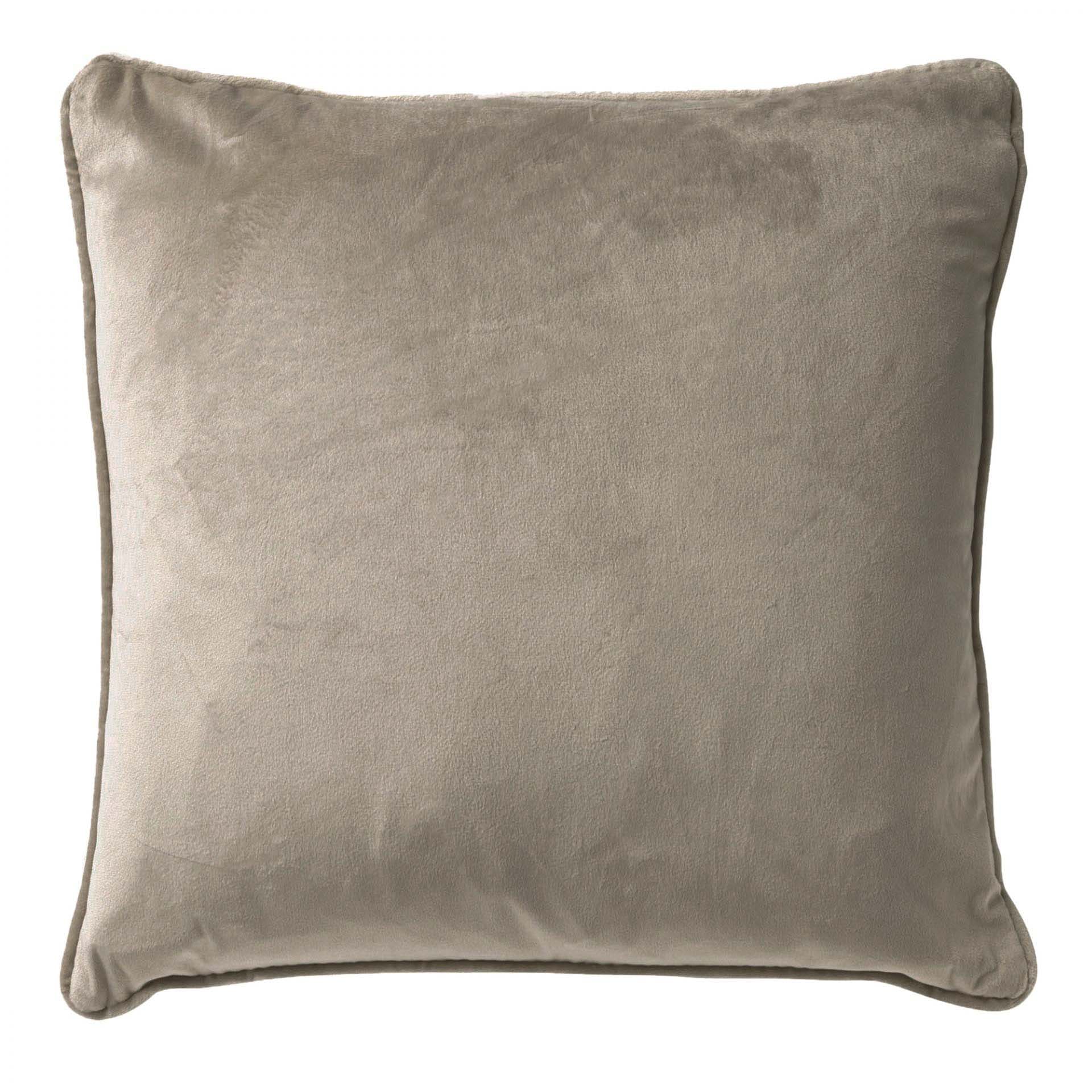 FINN - Kussenhoes 60x60 cm - velvet - effen kleur - Driftwood - taupe