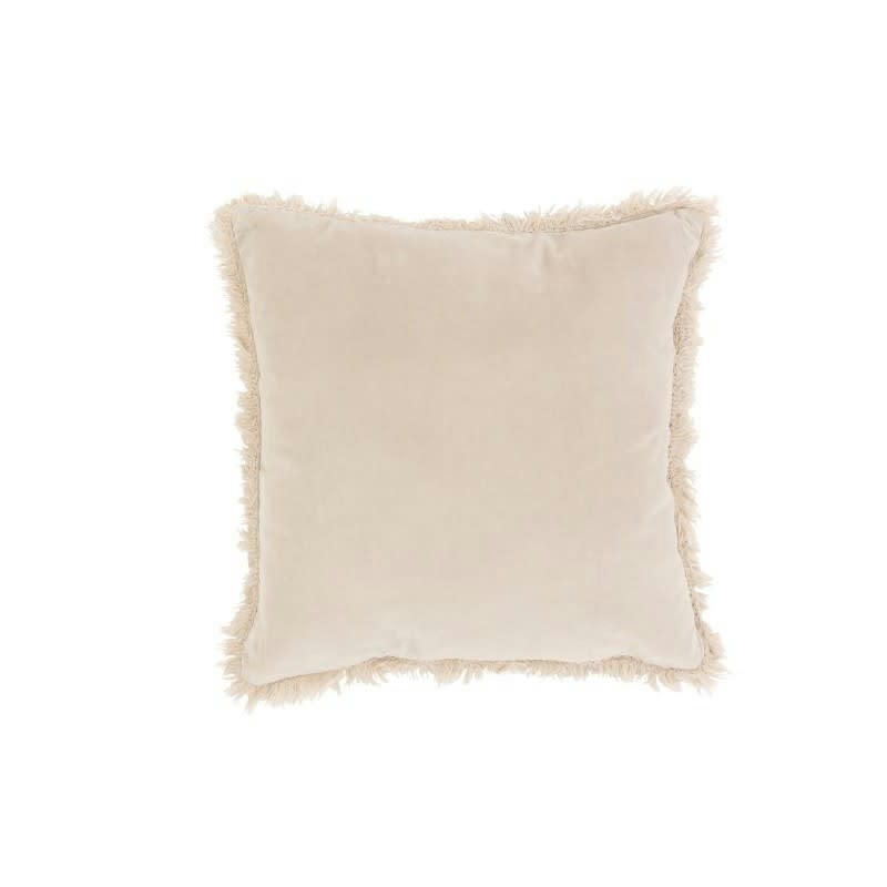 BORD LONG - Coussin bord long coton/lin beige/gris 45x45