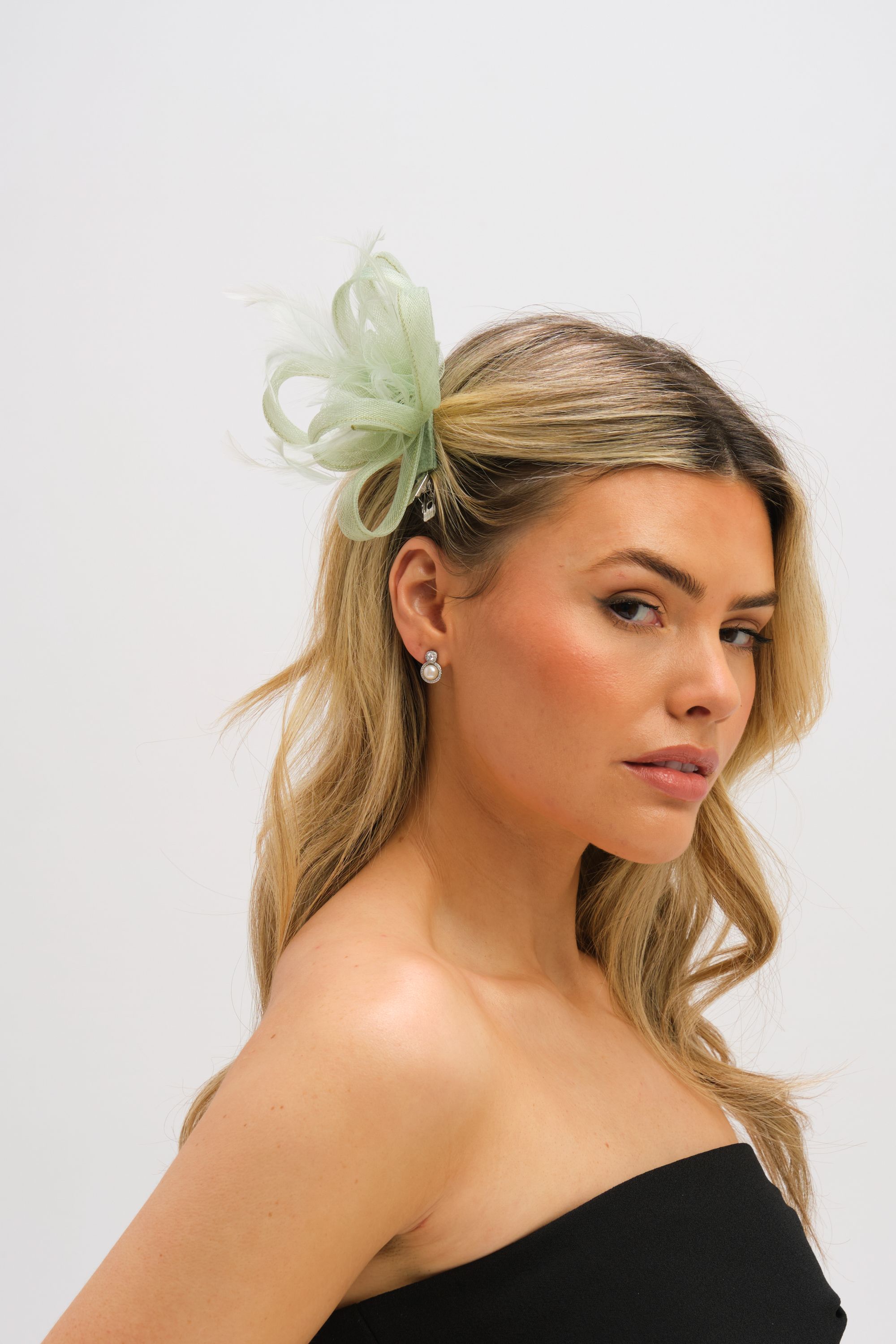 Jon Richard Small Sage Green Clip Fascinator