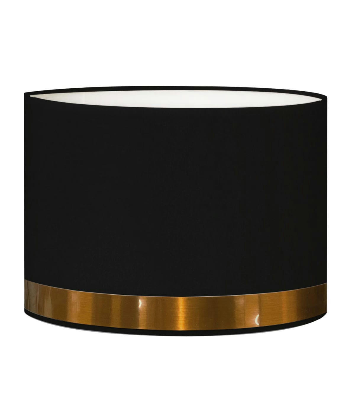 JONC - Abat-jour pour chevet rond noir jonc cuivre D: 25 x H: 20