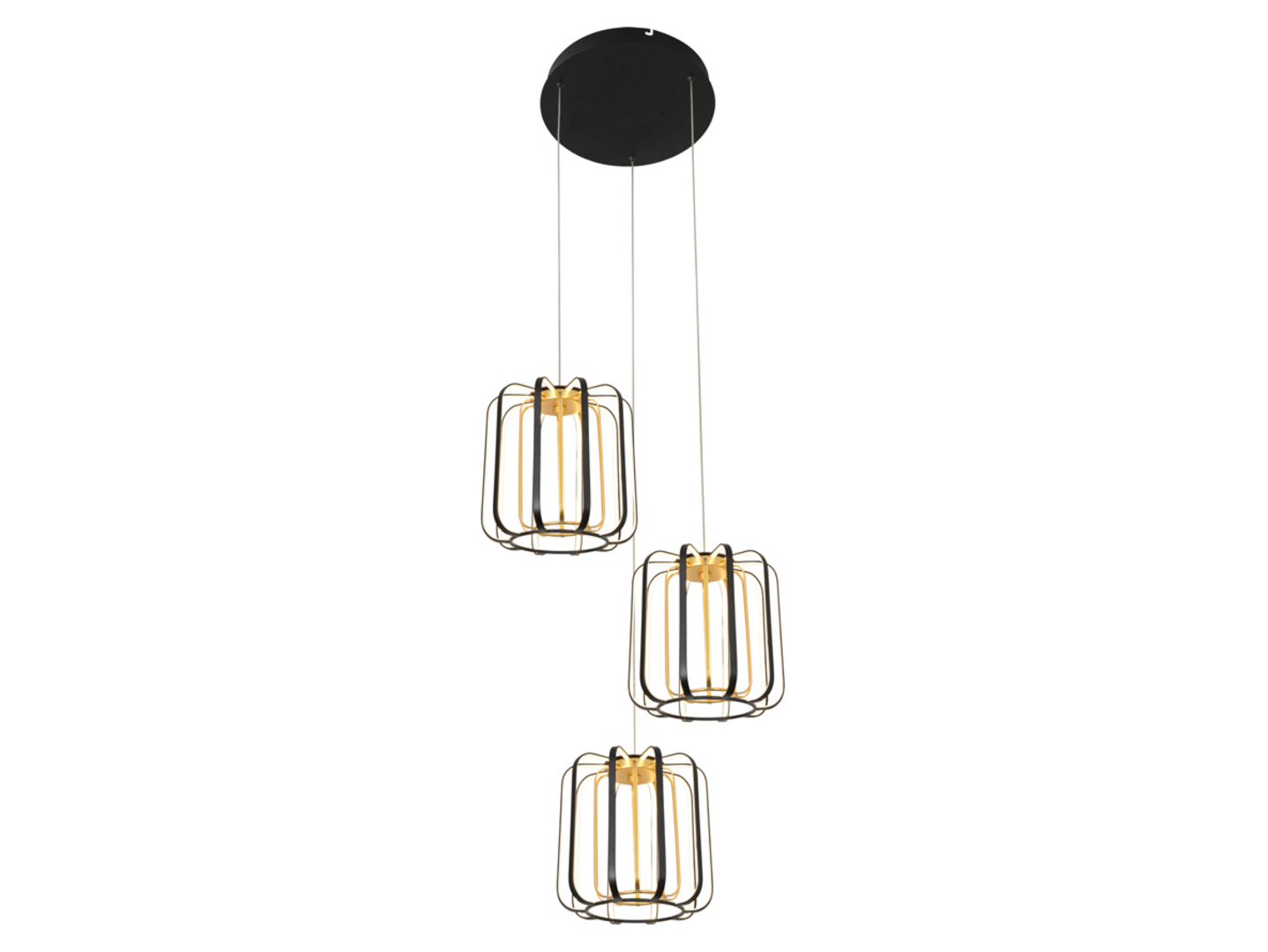 Lampa wisząca Xara LED 48 cm ze ściemniaczem czarno-złota