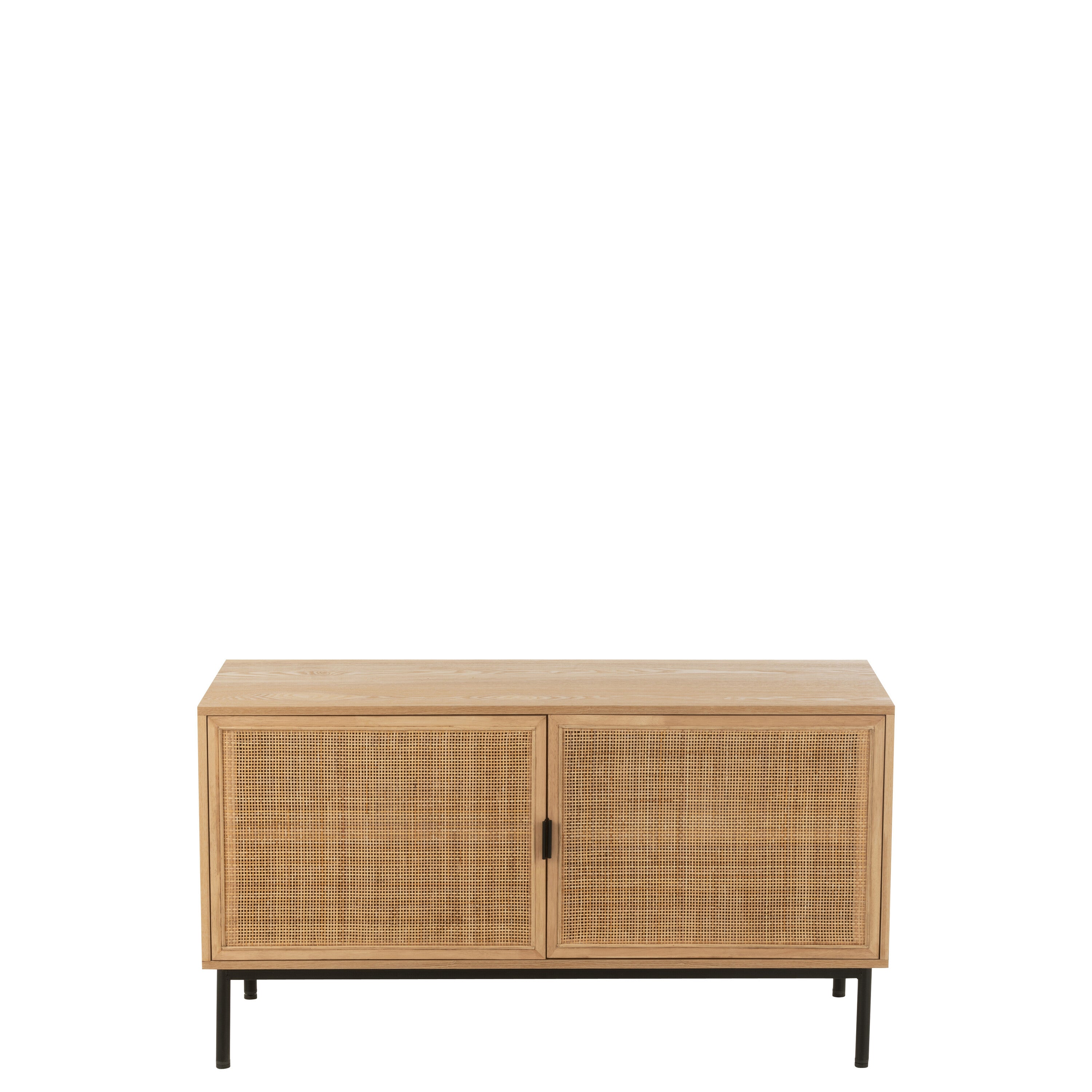 J-Line kast Vierkant - hout metaal - naturel zwart - large