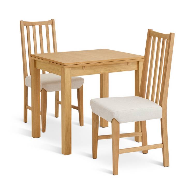 Habitat Clifton Extending Natural Dining Table& 2 Oak Chairs