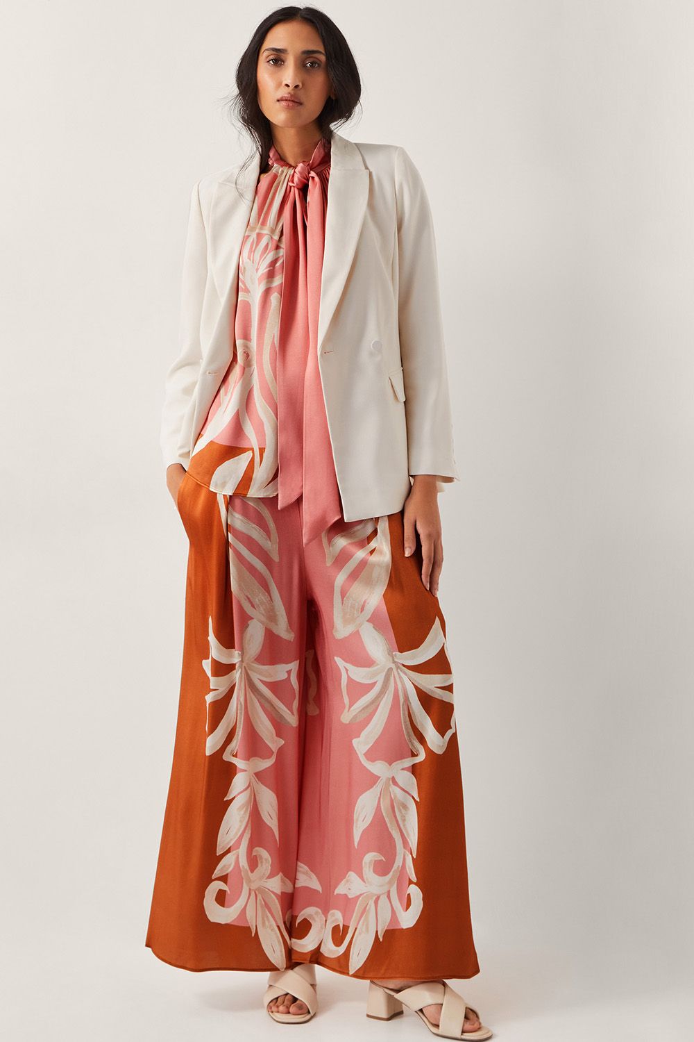 Monsoon Ashley Double-Breasted Blazer Ivory