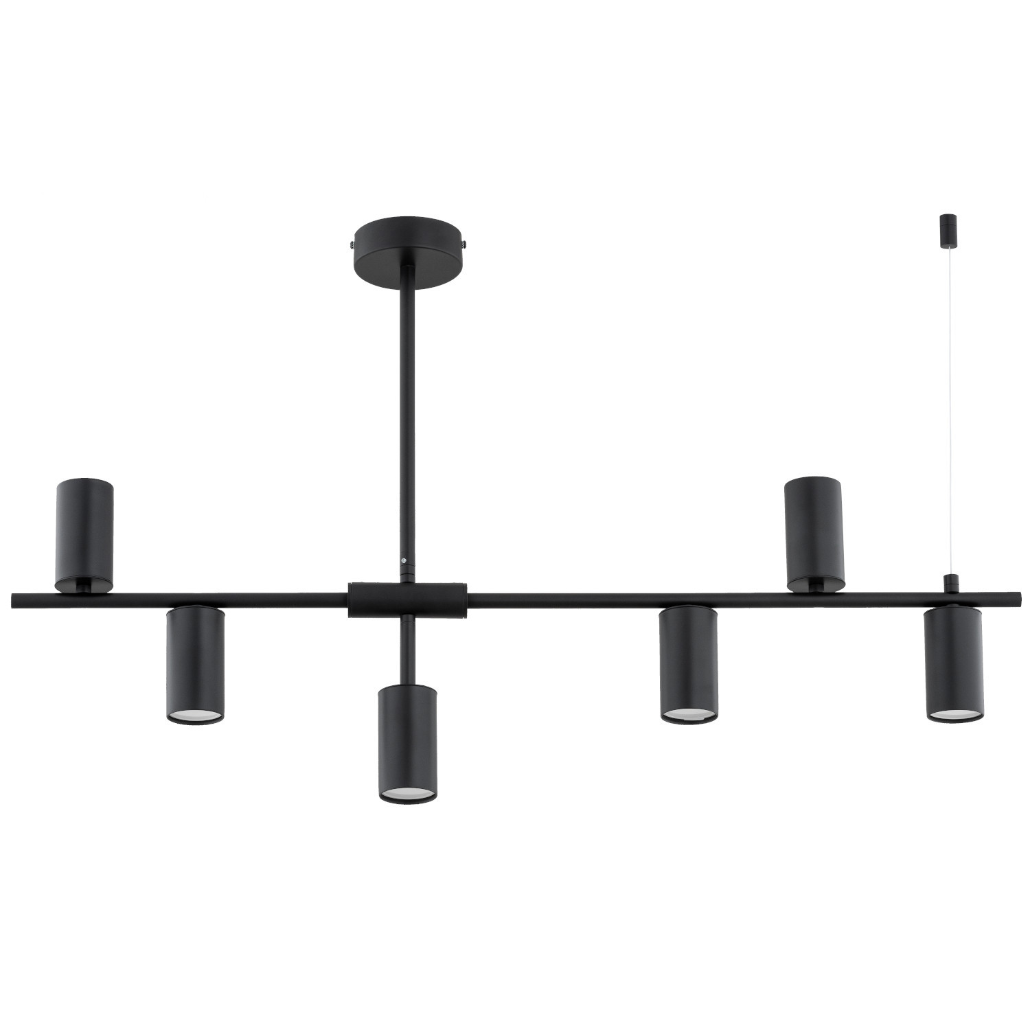 Lampa wisząca czarna SAUR 6xGU10x10W wym: 54x91x10 cm Alfa