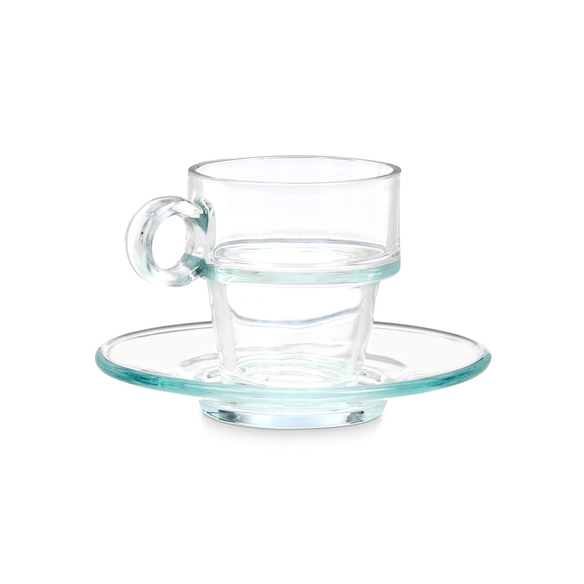 Chávena de café de vidro com pires 10cl