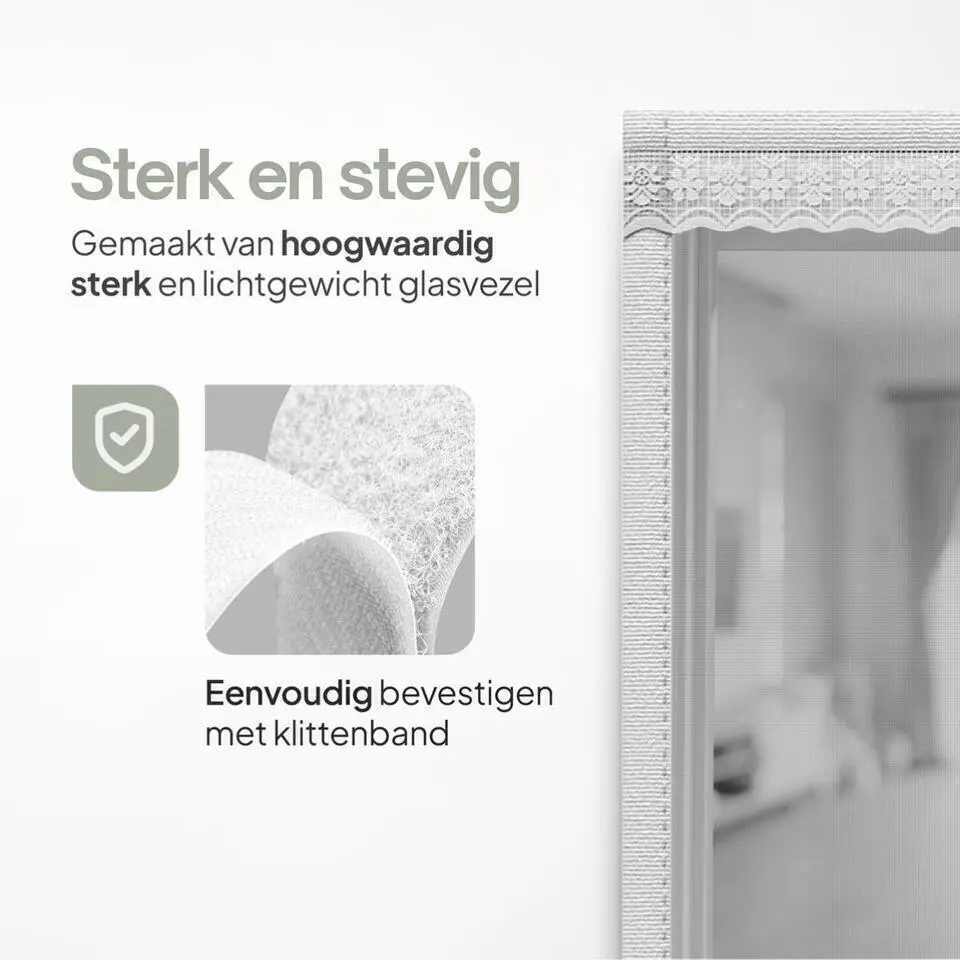 O'DADDY Deurgordijn Deluxe FIBER 140x260 - Magnetisch Vliegengordijn Wit