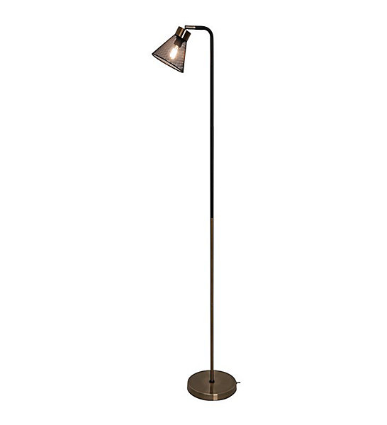 Lampadaire de salon Garvin 140cm métal noir et laitonné