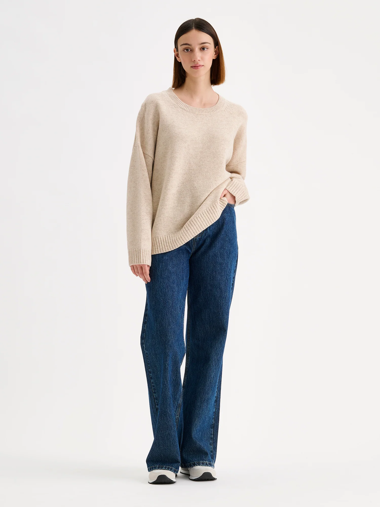 LANA oversize neulepusero - beige