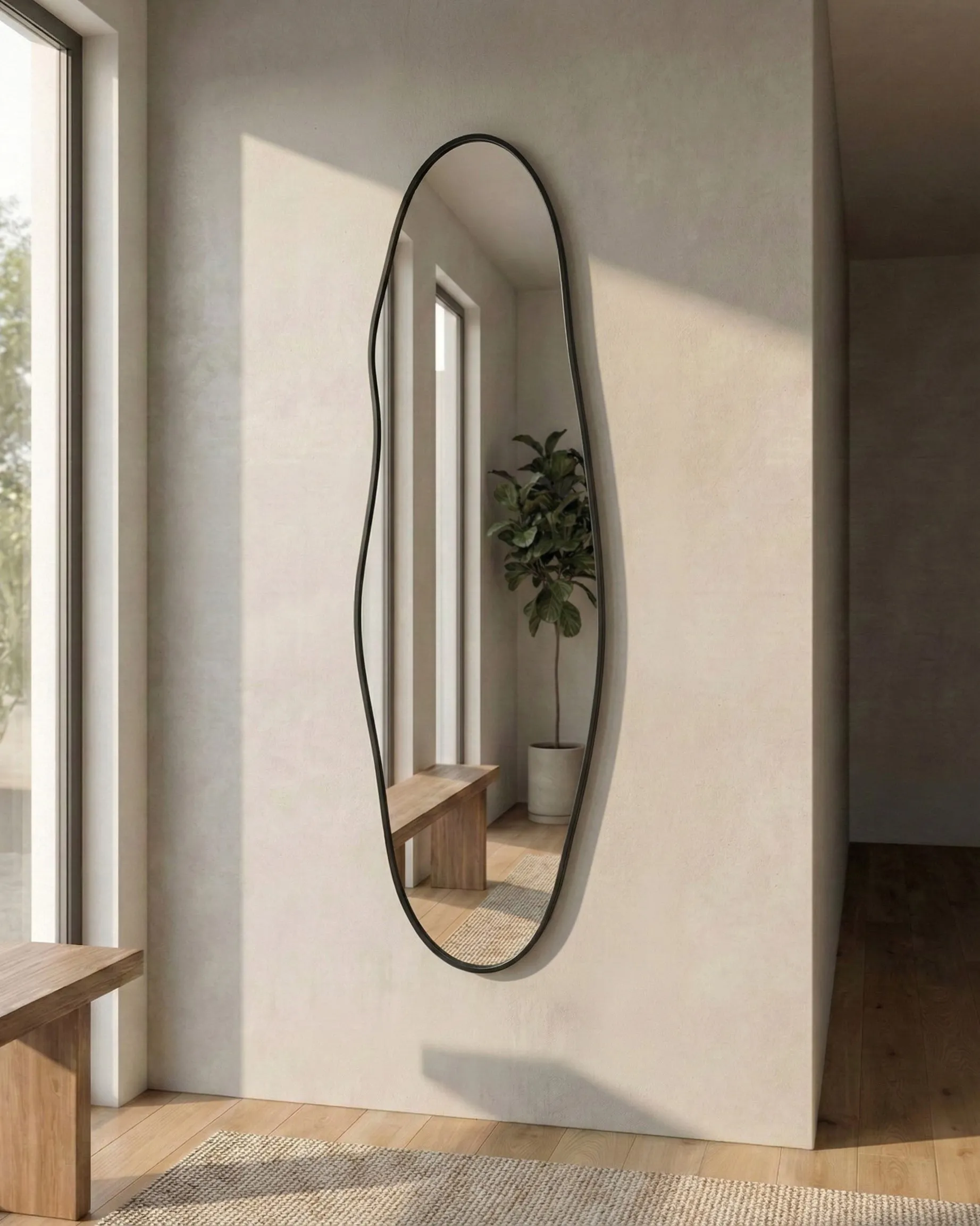 Wall Mirror SALINS 47 cm 160 cm Metal Black