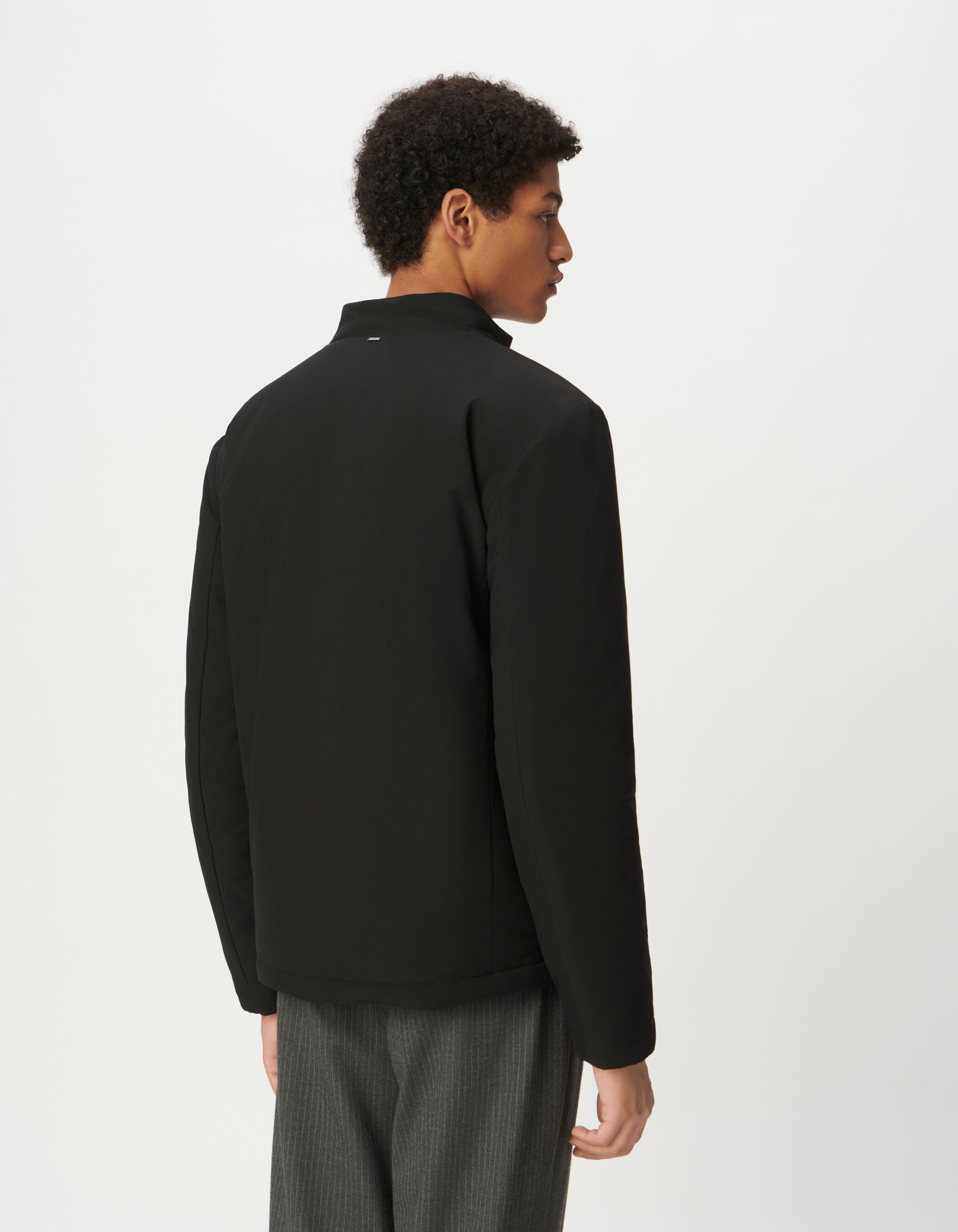Sous-doudoune noire col montant Homme