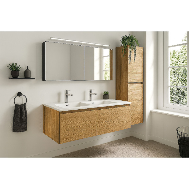 Plan de toilette Velluto blanc mat 121 cm THYS