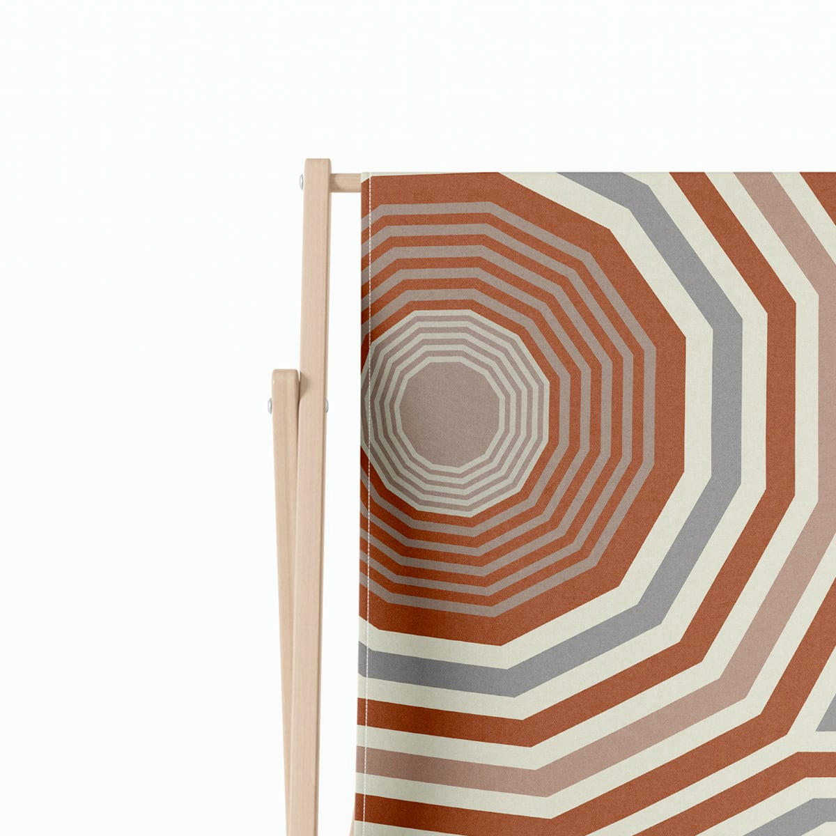 - Chilienne / Transat pliant graphique bois de hêtre orange