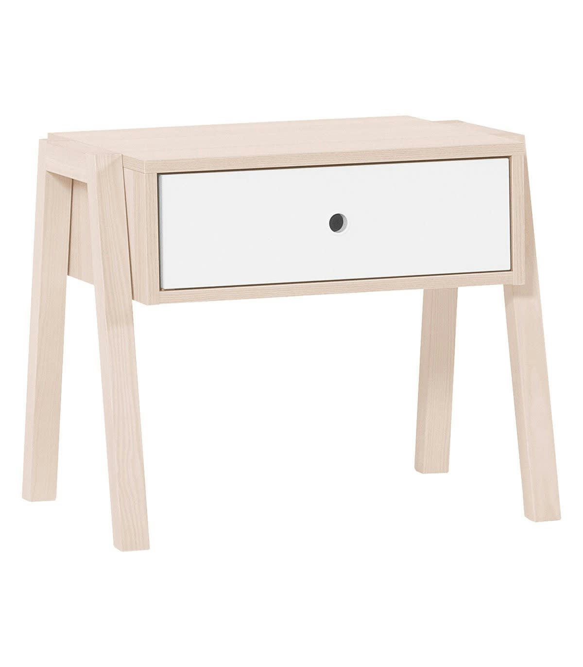 SPOT - Table de chevet ou tabouret 1 tiroir - Blanc et beige