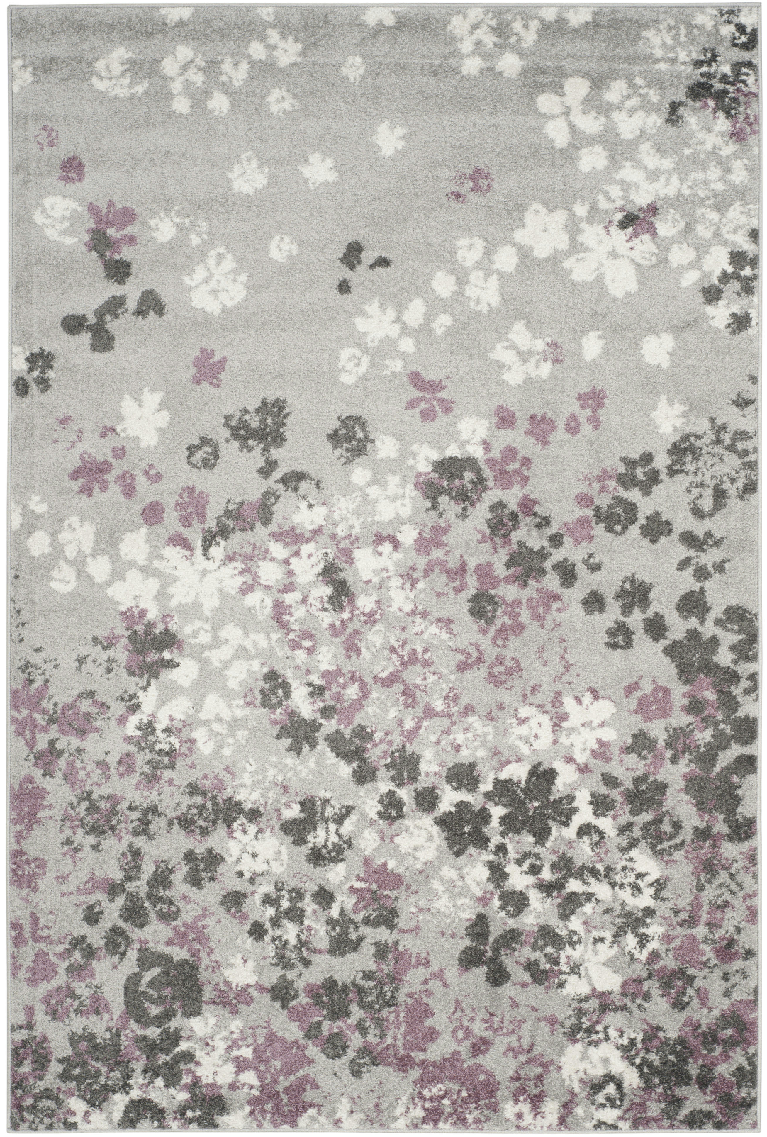 ADIRONDACK - Tapis de salon interieur en ivoire & violet, 76 x 244 cm