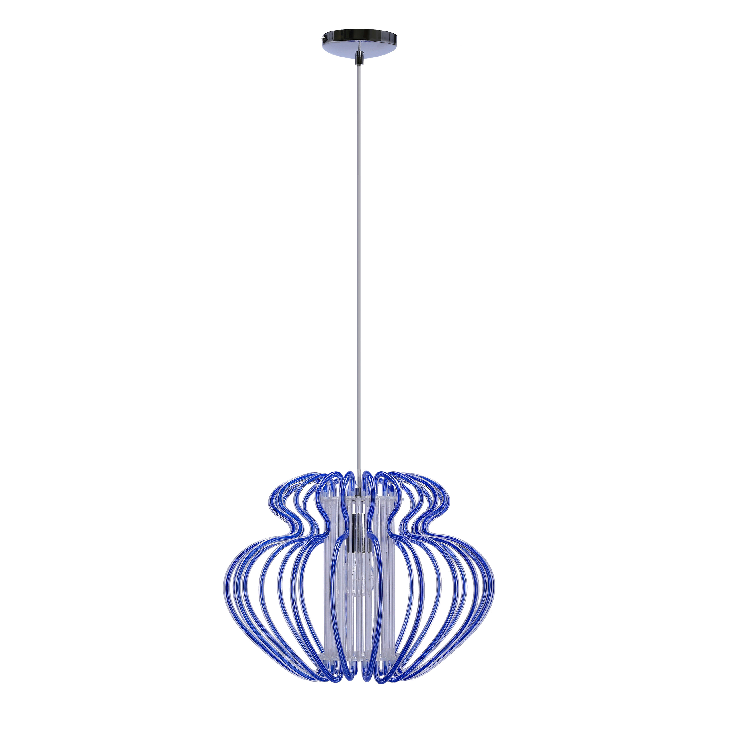 Lampa wisząca chromowana-niebieska IMPERIA 1xE27x60W Candellux