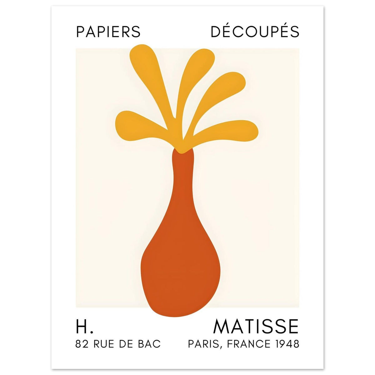 Artfulprints Poster Matisse - Ocean flower yellow  - 30x40 cm - Geel