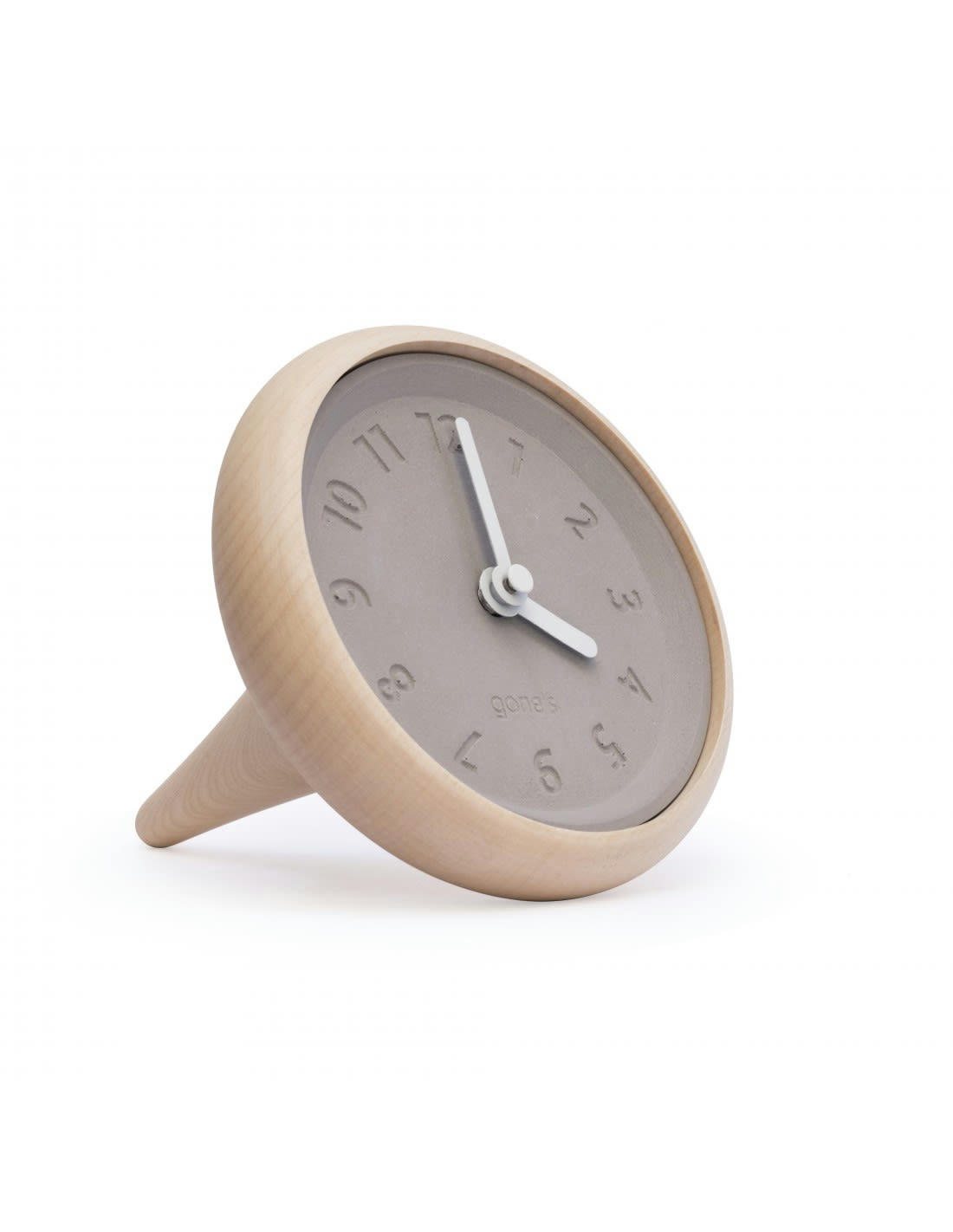 TOUPIE - Horloge de table en bois et béton