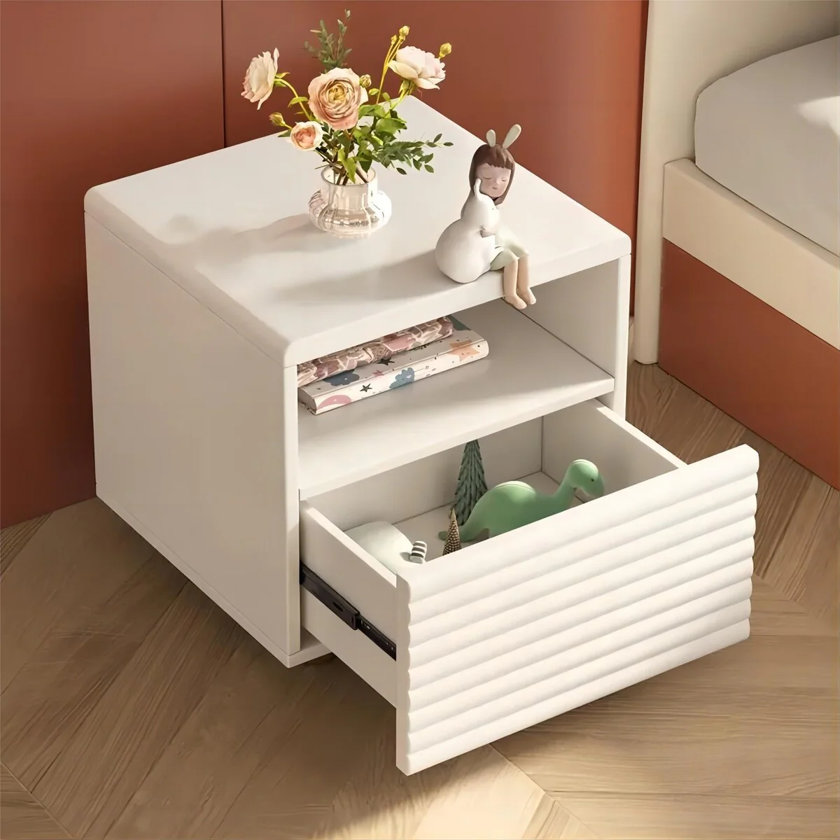 Nordic Design Modern Wood Bedside Nightstand Side Table