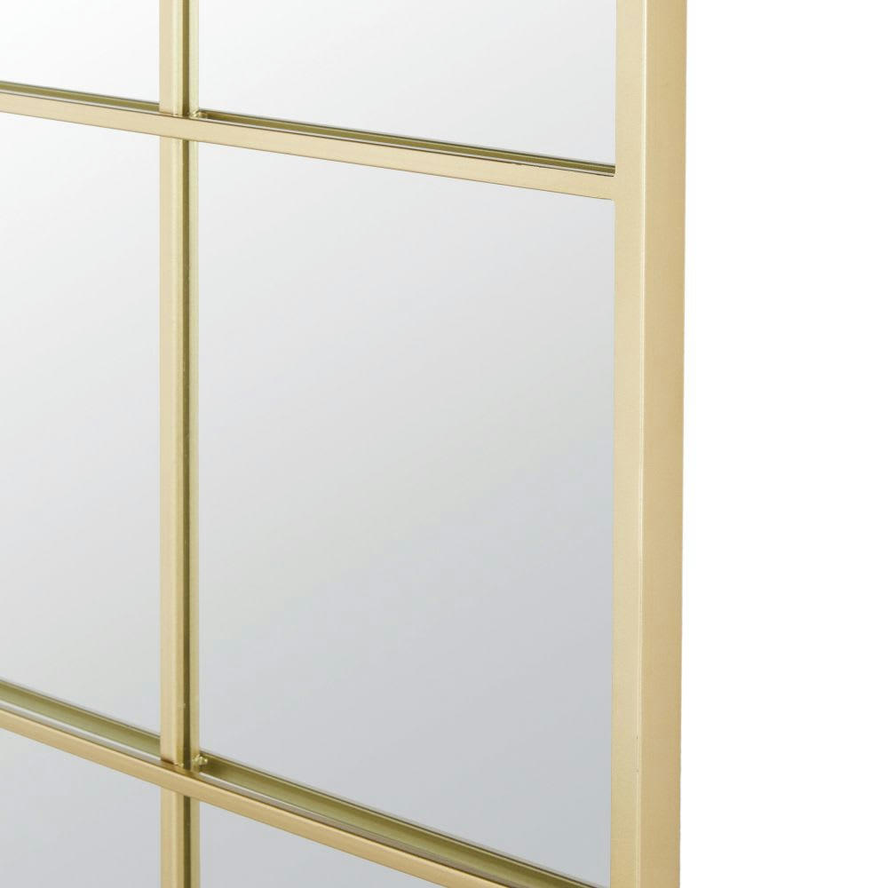 DORIS - Miroir fenêtre rectangulaire en métal doré 80x120