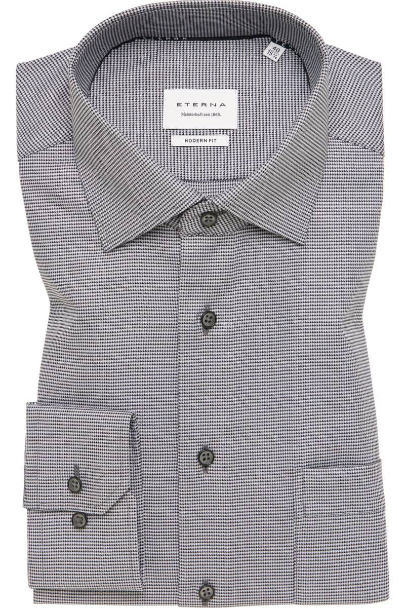 ETERNA Modern Fit Hemd anthrazit, Strukturiert